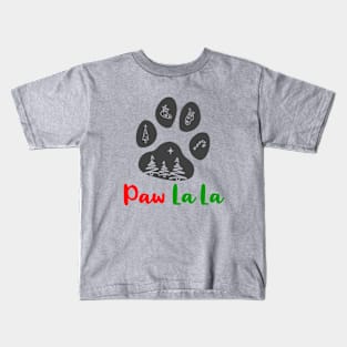 Paw La La Christmas Pawprint Kids T-Shirt